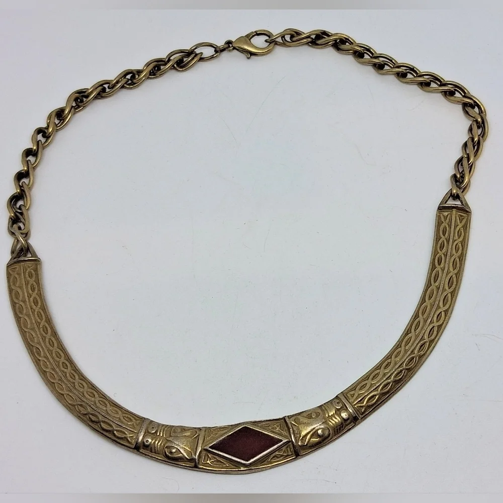 * MMA Egyptian Revival Gold Tone Choker Necklace